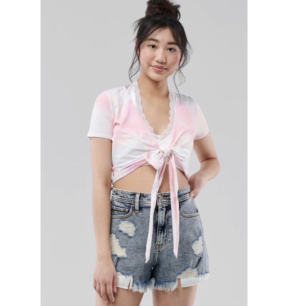 NWOT Hollister Tie Dye Wrap Baby Crop Tee